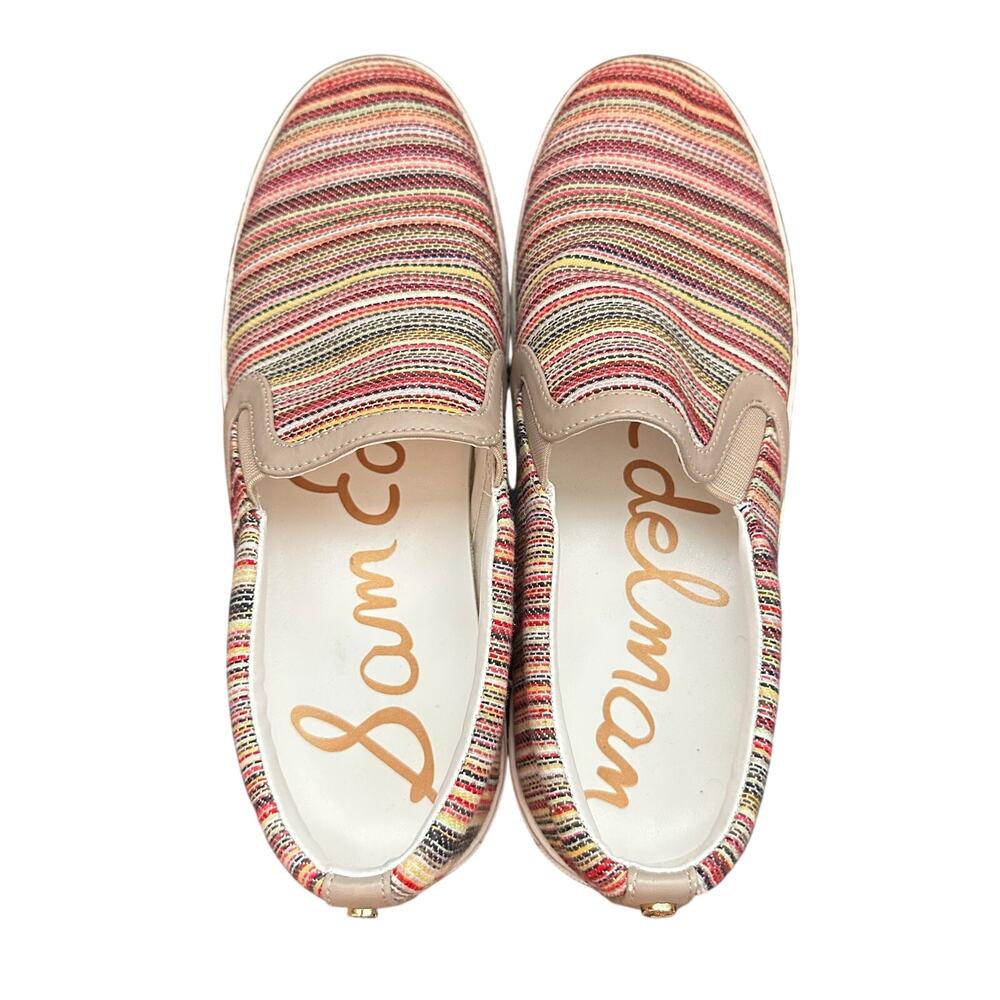 Sam Edelman Womens Slip On Loafers Fun Multicolor Stripe Print Size 7